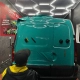 Aplicação de envelopamento verde tiffany em furgão Renault Kangoo
