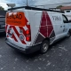 Van Fiat Scudo branca plotada VDRod com faixa de atenção