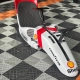 Carenagem de moto branca e vermelha tema Shell racing