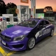 Mercedes-Benz CLA envelopado em roxo fosco com identidade 041