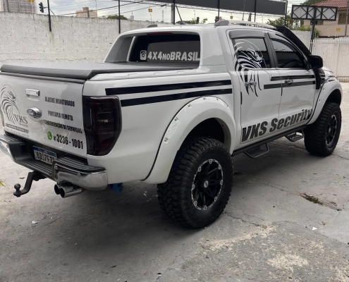 Traseira da Ford Ranger VKS Security personalizada