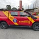 Hilux vermelha do Corpo de Bombeiros do Paraná plotada