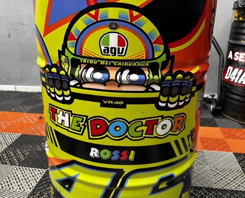 Tambor de 200 litros envelopado tema Valentino Rossi VR46